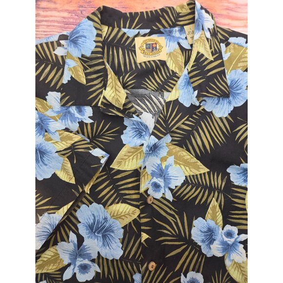 Pussers West Indies Mens Hawaiian Silk Blend Shirt Large - Picture 4 of 6